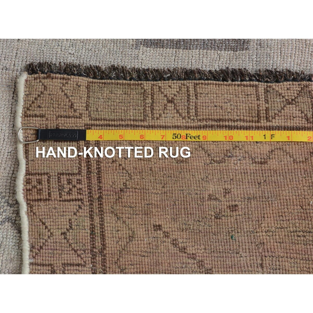 Vintage & Worn Down Persian Shiraz Wide Runner Rug(4'x6'5") - 4'0" x 6'5"
