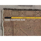 Vintage & Worn Down Persian Shiraz Wide Runner Rug(4'x6'5") - 4'0" x 6'5"