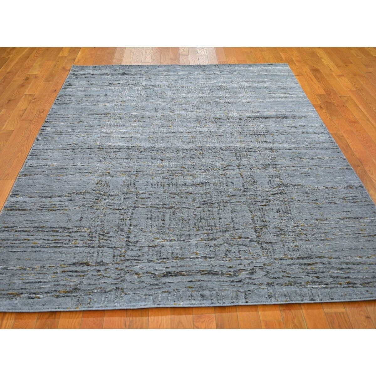 Shahbanu Rugs Fine jacquard Hand Loomed Modern Wool and Art Silk Oriental Rug (6'0" x 8'10") - 6'0" x 8'10"