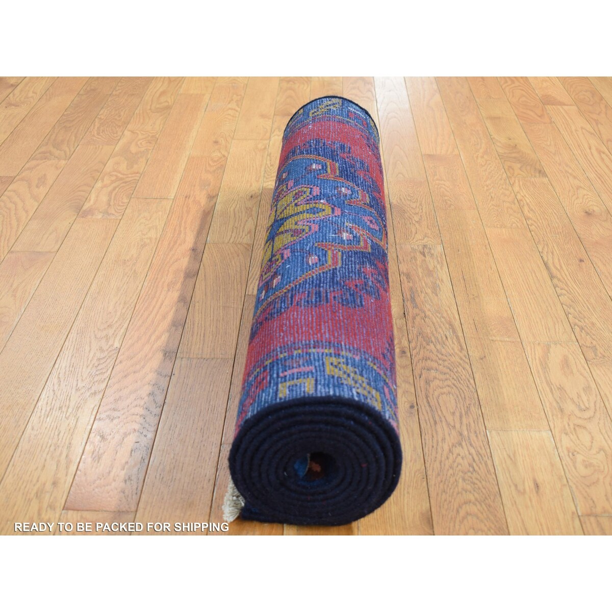 Shahbanu Rugs Fire Brick Red Vintage Persian Viss Full Pile Excellent Condition Pure Wool Hand Knotted Runner Rug (3'3"x9'6")