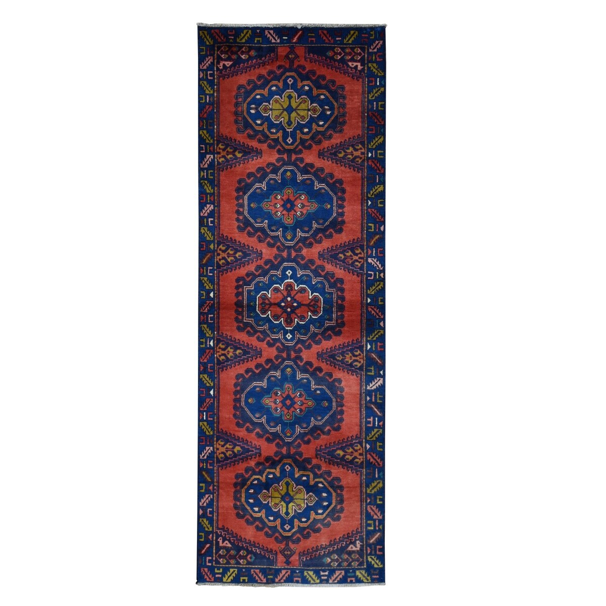 Shahbanu Rugs Fire Brick Red Vintage Persian Viss Full Pile Excellent