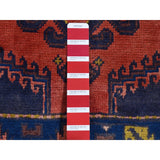 Shahbanu Rugs Fire Brick Red Vintage Persian Viss Full Pile Excellent Condition Pure Wool Hand Knotted Runner Rug (3'3"x9'6")