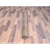 Shahbanu Rugs Friar Brown Vintage Distressed Persian Gabbeh and Good Cond Evenly Worn Pure Wool Hand Knotted Clean Rug (4'2"x6')