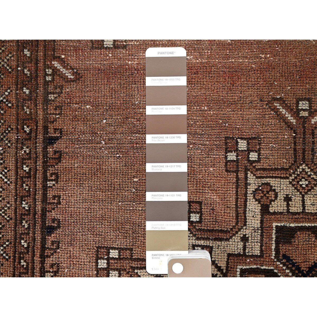 Shahbanu Rugs Friar Brown Vintage Distressed Persian Gabbeh and Good Cond Evenly Worn Pure Wool Hand Knotted Clean Rug (4'2"x6')