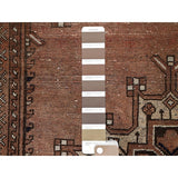 Shahbanu Rugs Friar Brown Vintage Distressed Persian Gabbeh and Good Cond Evenly Worn Pure Wool Hand Knotted Clean Rug (4'2"x6')