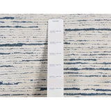Shahbanu Rugs Frost White, Pure Wool, Striae Design, Hand Knotted, Oriental Rug (6'1" x 9'4") - 6'1" x 9'4"