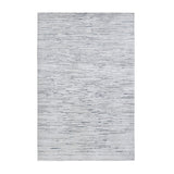 Shahbanu Rugs Frost White, Pure Wool, Striae Design, Hand Knotted, Oriental Rug (6'1" x 9'4") - 6'1" x 9'4"