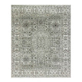 Shahbanu Rugs Ghost White, Mamluk Dynasty, Tone on Tone Design, Undyed 100% Wool, Hand Knotted, Oriental Rug (8'1" x 10'0")
