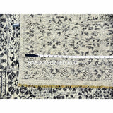 Shahbanu Rugs Ghost White, Mamluk Dynasty, Tone on Tone Design, Undyed 100% Wool, Hand Knotted, Oriental Rug (8'1" x 10'0")