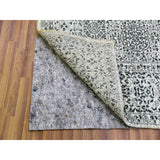 Shahbanu Rugs Ghost White, Mamluk Dynasty, Tone on Tone Design, Undyed 100% Wool, Hand Knotted, Oriental Rug (8'1" x 10'0")