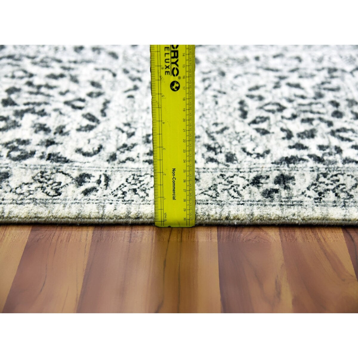 Shahbanu Rugs Ghost White, Mamluk Dynasty, Tone on Tone Design, Undyed 100% Wool, Hand Knotted, Oriental Rug (8'1" x 10'0")