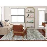 Shahbanu Rugs Ghost White, Mamluk Dynasty, Tone on Tone Design, Undyed 100% Wool, Hand Knotted, Oriental Rug (8'1" x 10'0")