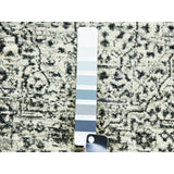 Shahbanu Rugs Ghost White, Tone on Tone Design, Undyed 100% Wool, Hand Knotted, Mamluk Dynasty, Runner Oriental Rug (2'6"x6'0")
