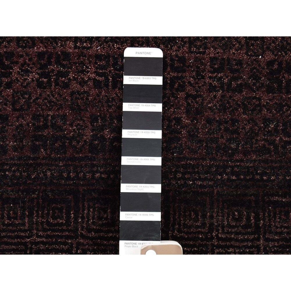 Shahbanu Rugs Grass Design Purple Wool and Silk Hand-Knotted Oriental Rug (3'0" x 5'0") - 3'0" x 5'0"