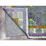 Shahbanu Rugs Gray Fusion Kazak Natural Wool Hand Knotted Oriental Rug (2'1" x 3'0") - 2'1" x 3'0"