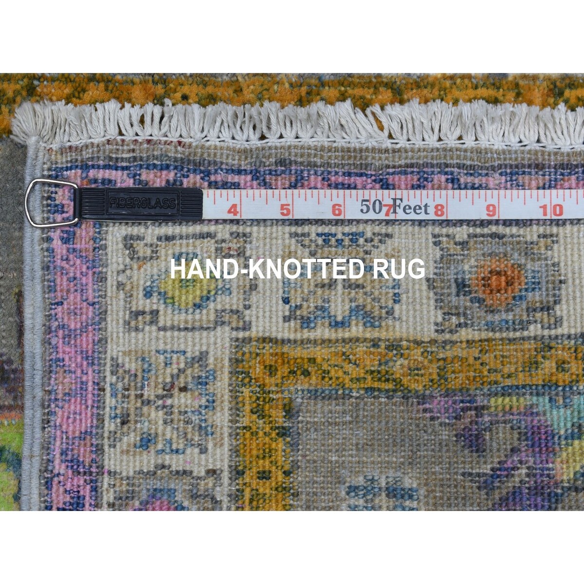 Shahbanu Rugs Gray Fusion Kazak Natural Wool Hand Knotted Oriental Rug (2'1" x 3'0") - 2'1" x 3'0"