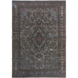 Overdyed Vintage Persian Lilahan Worn Down Handmade Rug(7'1"x10') - 7'1" x 10'0"