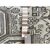 Shahbanu Rugs Gray Semi Antique Persian Heriz Tribal Design Clean Natural Wool Colors Hand Knotted Oriental Rug (7'9" x 11'1")