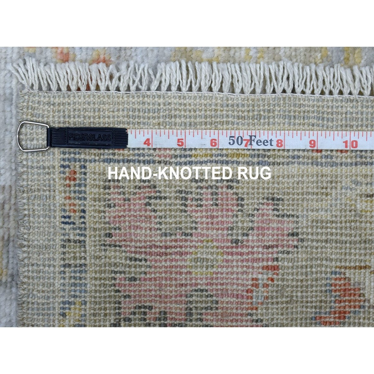 Shahbanu Rugs Gray Sun-Dried Wool Hand Knotted With Soft Colors Oushak Oriental Wide Gallery Size Runner Rug (4'0" x 19'5")