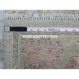 Shahbanu Rugs Gray Sun-Dried Wool Hand Knotted With Soft Colors Oushak Oriental Wide Gallery Size Runner Rug (4'0" x 19'5")