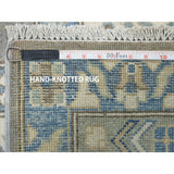 Shahbanu Rugs Gray Vintage Look Kazak Geometric Design Pure Wool Hand Knotted Oriental Rug (10'0" x 14'1") - 10'0" x 14'1"