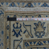 Shahbanu Rugs Gray Vintage Look Kazak Pure Wool Hand-Knotted Oriental Runner Rug (2'7" x 7'11") - 2'7" x 7'11"