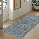 Shahbanu Rugs Gray Vintage Look Kazak Pure Wool Hand-Knotted Oriental Runner Rug (2'7" x 7'11") - 2'7" x 7'11"
