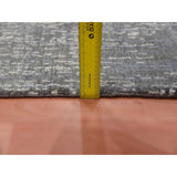 Shahbanu Rugs Gray and Blue, Modern Ombre Design Densely Woven, Pure Wool Hand Knotted, Oriental Rug (4'0" x 6'0") - 4'0" x 6'0"