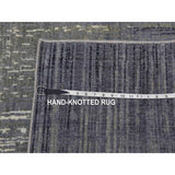 Shahbanu Rugs Gray and Blue, Modern Ombre Design Densely Woven, Pure Wool Hand Knotted, Oriental Rug (4'0" x 6'0") - 4'0" x 6'0"