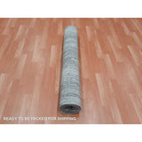 Shahbanu Rugs Gray and Blue, Modern Ombre Design Densely Woven, Pure Wool Hand Knotted, Oriental Rug (4'0" x 6'0") - 4'0" x 6'0"