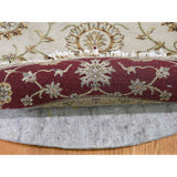 Shahbanu Rugs Half Wool and Half Silk Round Rajasthan Hand-Knotted Oriental Rug (6'0" x 6'0") - 6'0" x 6'0"