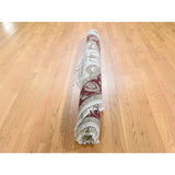 Shahbanu Rugs Half Wool and Half Silk Round Rajasthan Hand-Knotted Oriental Rug (6'0" x 6'0") - 6'0" x 6'0"