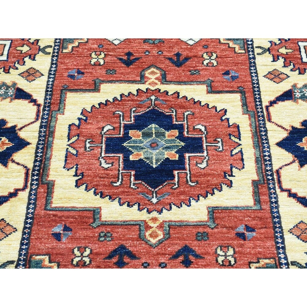 Shahbanu Rugs Hand Knotted Afghan Ersari Pure Wool Oriental Rug (3'5" x 5'0") - 3'5" x 5'0"