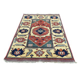 Shahbanu Rugs Hand Knotted Afghan Ersari Pure Wool Oriental Rug (3'5" x 5'0") - 3'5" x 5'0"