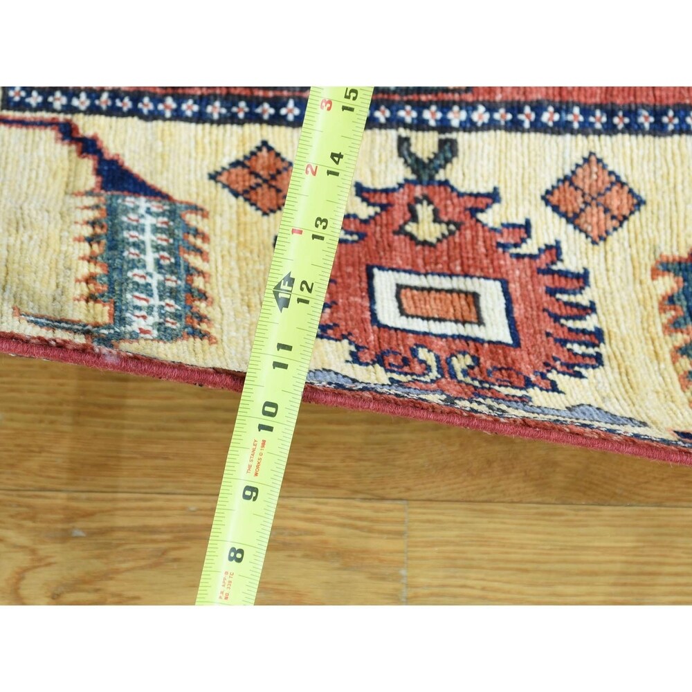 Shahbanu Rugs Hand Knotted Afghan Ersari Pure Wool Oriental Rug (3'5" x 5'0") - 3'5" x 5'0"