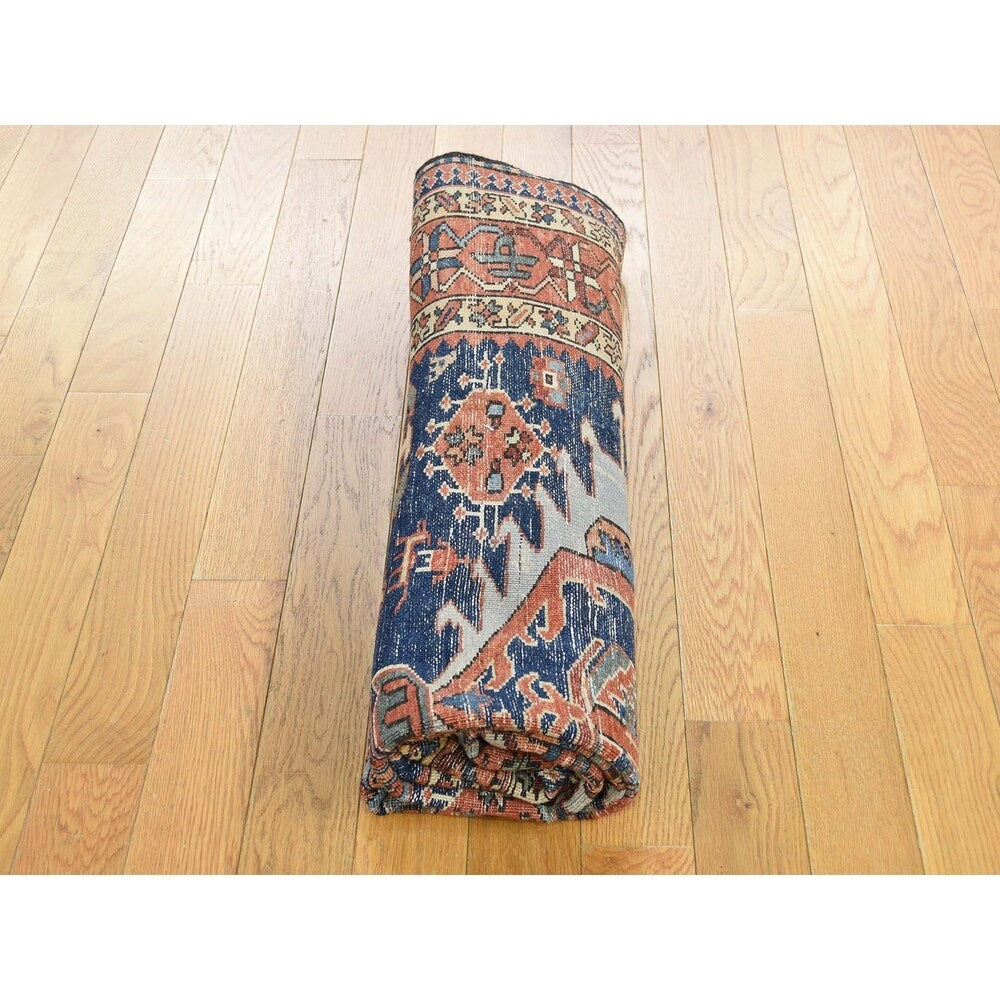 Shahbanu Rugs Hand-Knotted Antique Persian Karajeh Pure Wool Oriental Rug - 4'8" x 6'1"