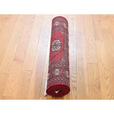 Shahbanu Rugs Hand-Knotted Elephant Feet Design Pure Wool Bokara Runner Rug (2'8" x 6'8") - 2'8" x 6'8"