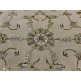 Shahbanu Rugs Hand-Knotted Half Wool and Half Silk Burgundy Rajasthan Round Rug (10'2" x 10'2") - 10'2" x 10'2"