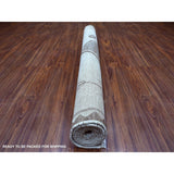 Shahbanu Rugs Hand Knotted Ivory Moroccan Berber with Arts and Crafts Pure Afghan Wool Oriental Rug (6'0" x 8'8") - 6'0" x 8'8"
