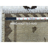Shahbanu Rugs Hand Knotted Ivory Moroccan Berber with Arts and Crafts Pure Afghan Wool Oriental Rug (6'0" x 8'8") - 6'0" x 8'8"
