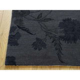 Shahbanu Rugs Hand Knotted Modern Wool And Silk Floral Design Nepali Rug (2'0" x 3'0") - 2'0" x 3'0"