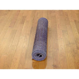 Shahbanu Rugs Hand-Knotted Overdyed Sarouk Mir Worn Pure Wool Oriental Rug (3'4" x 10'1") - 3'4" x 10'1"