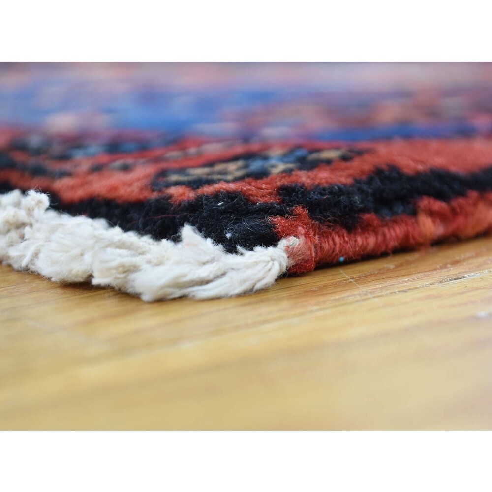Shahbanu Rugs Hand Knotted Persian Nahavand Full Pile Wide Runner Rug (4'8" x 9'10") - 4'8" x 9'10"