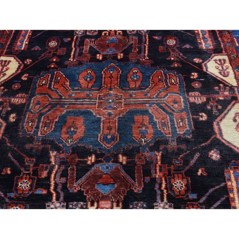 Shahbanu Rugs Hand Knotted Persian Nahavand Full Pile Wide Runner Rug (4'8" x 9'10") - 4'8" x 9'10"