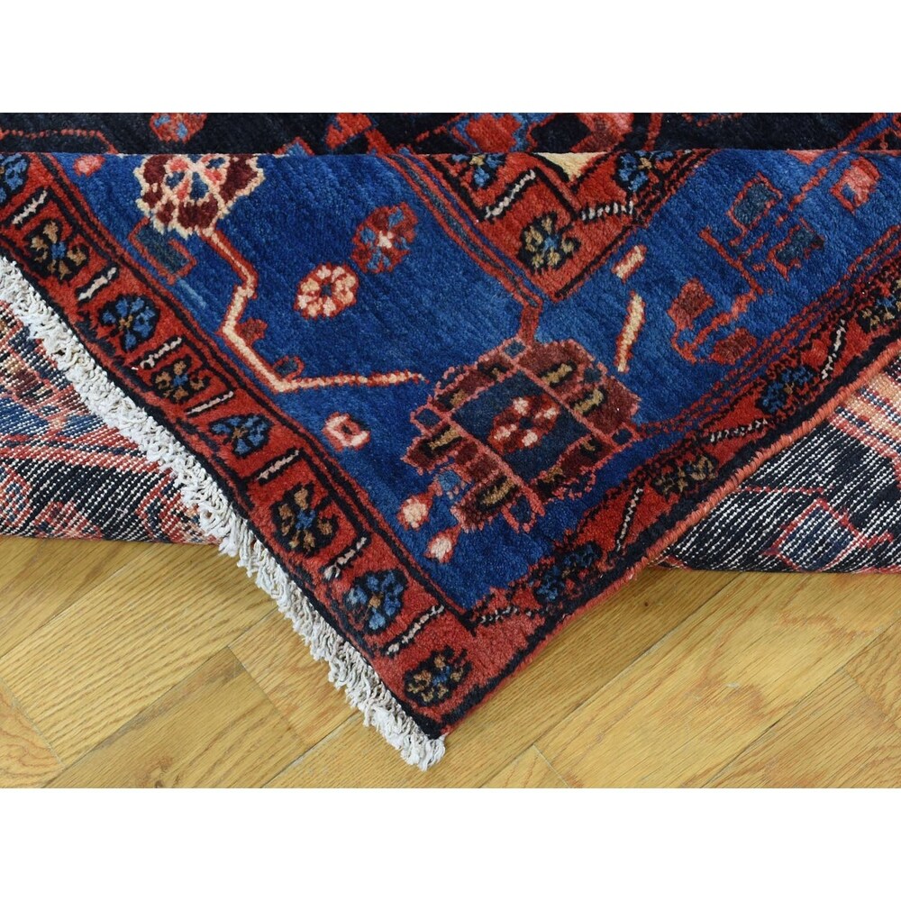 Shahbanu Rugs Hand Knotted Persian Nahavand Full Pile Wide Runner Rug (4'8" x 9'10") - 4'8" x 9'10"