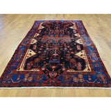Shahbanu Rugs Hand Knotted Persian Nahavand Full Pile Wide Runner Rug (4'8" x 9'10") - 4'8" x 9'10"
