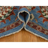 Shahbanu Rugs Hand-Knotted Peshawar with Suzani Design Pure Wool Oriental Rug (9'3" x 12'0") - 9'3" x 12'0"