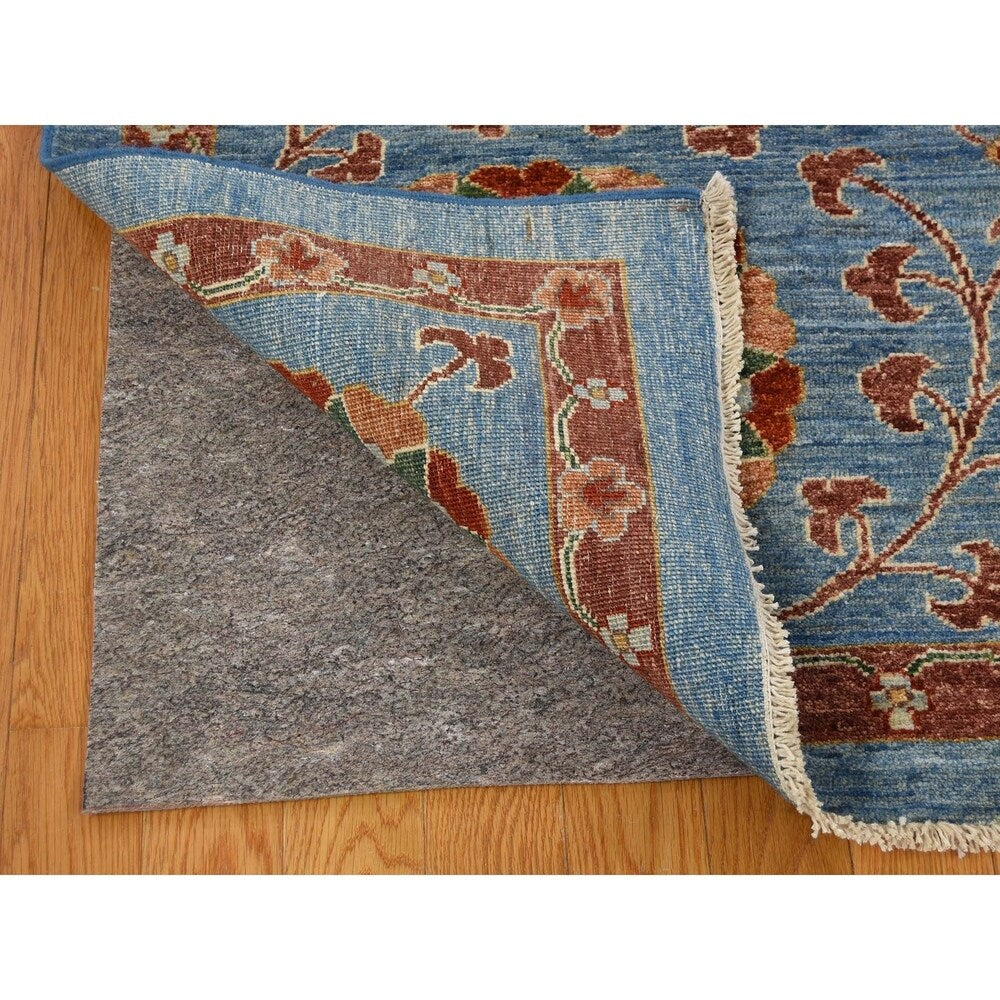 Shahbanu Rugs Hand-Knotted Peshawar with Suzani Design Pure Wool Oriental Rug (9'3" x 12'0") - 9'3" x 12'0"