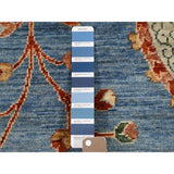Shahbanu Rugs Hand-Knotted Peshawar with Suzani Design Pure Wool Oriental Rug (9'3" x 12'0") - 9'3" x 12'0"