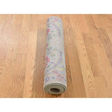 Shahbanu Rugs Hand-Knotted Pure Silk with Oxidized Wool Sickle Leaf Design Runner (2'6" x 6'0") - 2'6" x 6'0"